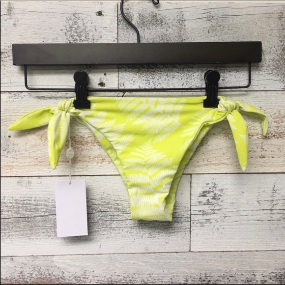 Free People Mikoh Yellow White Fern Lilikoi Bikini Whole Set Matching Top Bottom - Picture 8 of 8